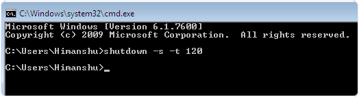 shut down cmd command