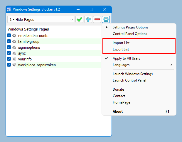 download the last version for ios Windows Settings Blocker